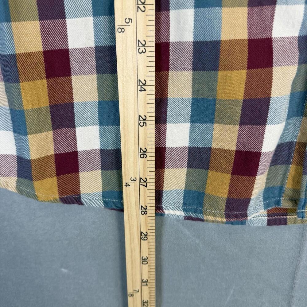 Carbon 2 Cobalt Flannel Shirt Mens Large Plaid Button Up Pocket Heavyweight - Picture 6 of 6